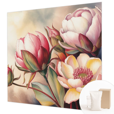 Wall mural with a bouquet of flowers design