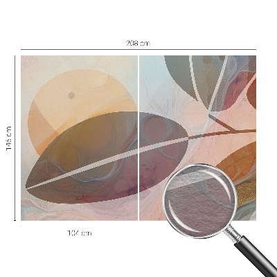 Wallpaper mural with a harmonious leaf pattern