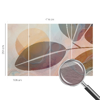 Wallpaper mural with a harmonious leaf pattern