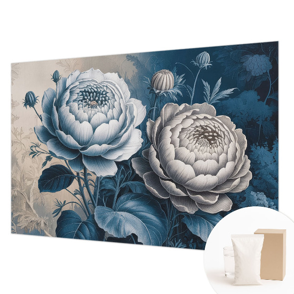 Wall mural for bedroom with a romantic floral design