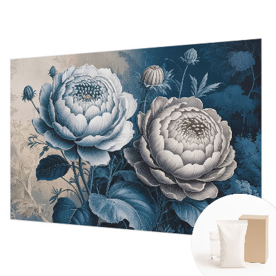 Wall mural for bedroom with a romantic floral design