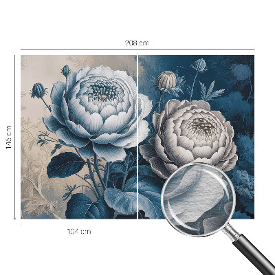 Wall mural for bedroom with a romantic floral design