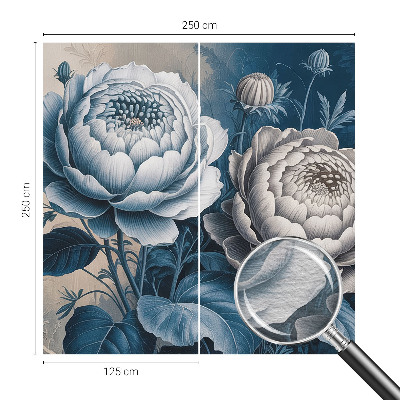 Wall mural for bedroom with a romantic floral design