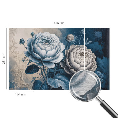 Wall mural for bedroom with a romantic floral design