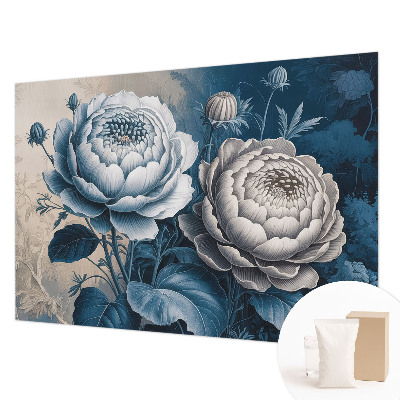 Wall mural for bedroom with a romantic floral design