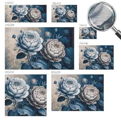 Wall mural for bedroom with a romantic floral design