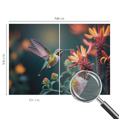 Photo wall mural Hummingbird flowers