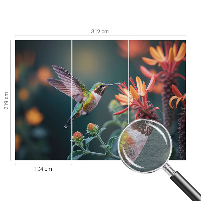 Photo wall mural Hummingbird flowers