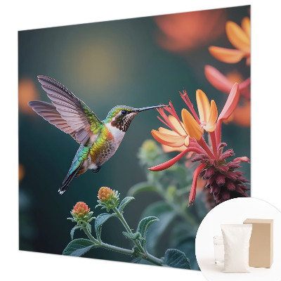Photo wall mural Hummingbird flowers