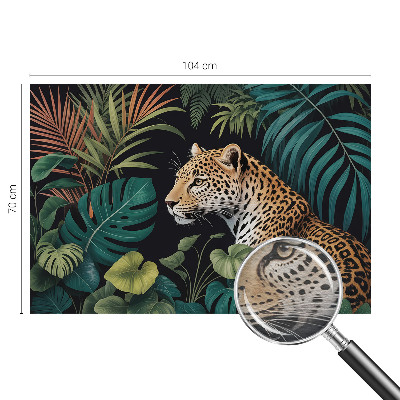Wall mural for living room with an exotic leopard design