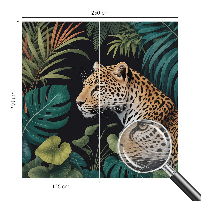 Wall mural for living room Exotic leopard
