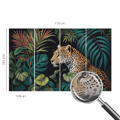Wall mural for living room Exotic leopard