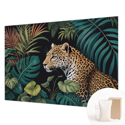 Wall mural for living room Exotic leopard