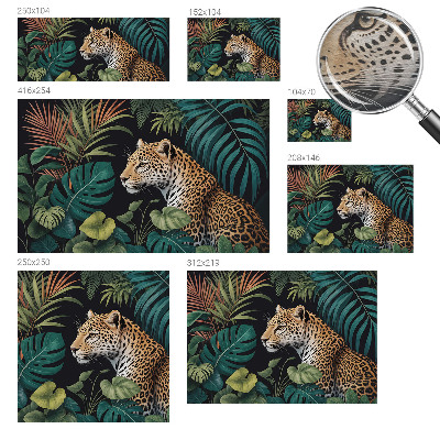 Wall mural for living room with an exotic leopard design