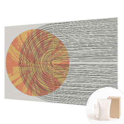 Bedroom wall mural wallpaper with a circular line pattern
