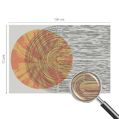 Bedroom wall mural wallpaper with a circular line pattern
