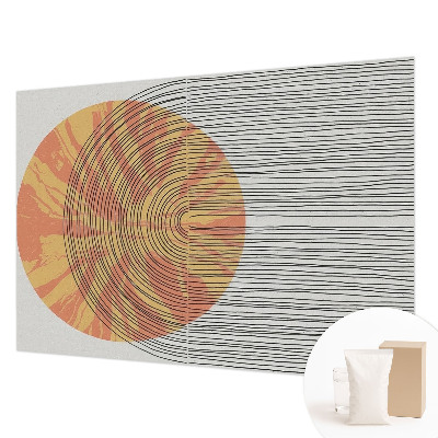Bedroom wall mural wallpaper with a circular line pattern