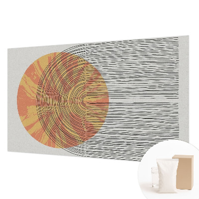 Bedroom wall mural wallpaper with a circular line pattern