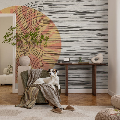 Bedroom wall mural wallpaper Circle with lines