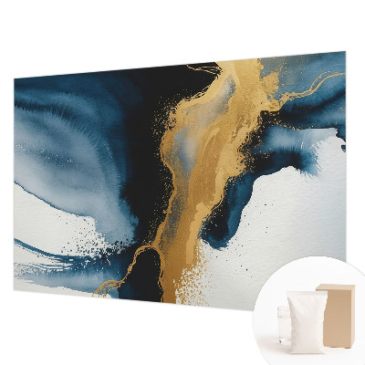 Large wall mural with a colorful abstract design
