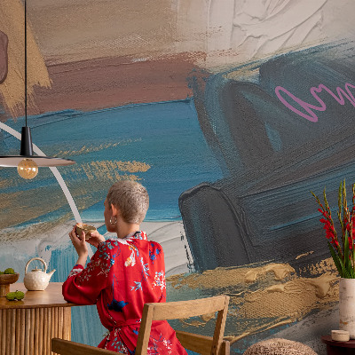 Custom size wall mural with an abstract pattern