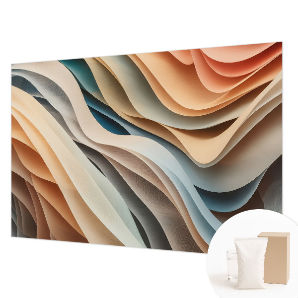Modern wall mural featuring wavy forms