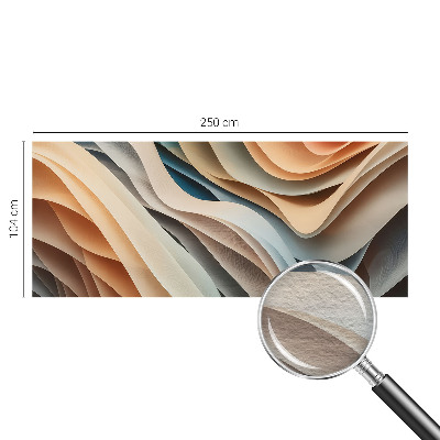 Modern wall mural featuring wavy forms