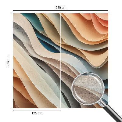 Modern wall mural featuring wavy forms