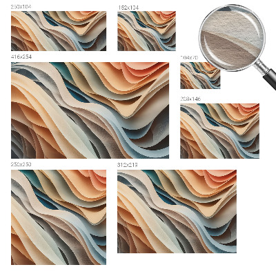 Modern wall mural featuring wavy forms