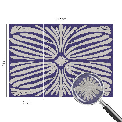 High quality photo wallpaper with a floral symmetry design