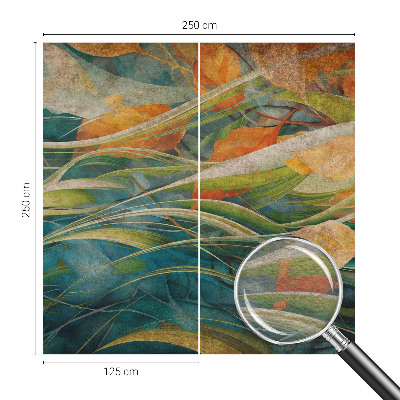Modern wall mural for living room with an autumn landscape design