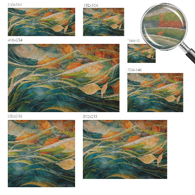 Modern wall mural for living room with an autumn landscape design
