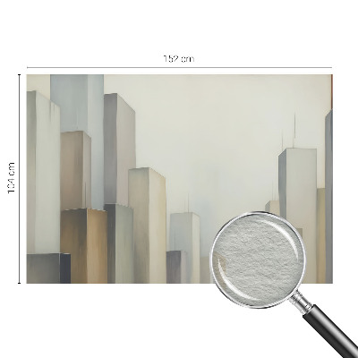 Modern wall mural for bedroom featuring a city skyscraper motif