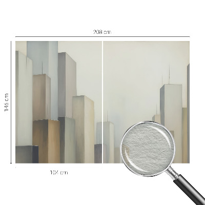 Modern wall mural for bedroom featuring a city skyscraper motif