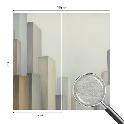 Modern wall mural for bedroom featuring a city skyscraper motif