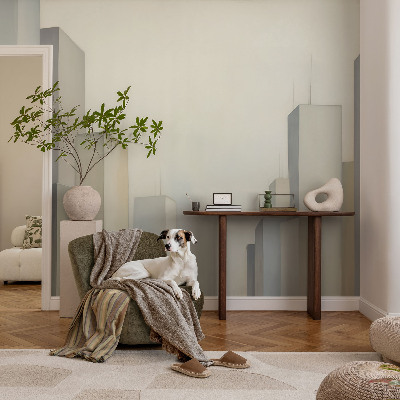 Modern wall mural for bedroom featuring a city skyscraper motif