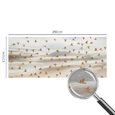 Premium wall mural for bedroom with a birds-in-flight design