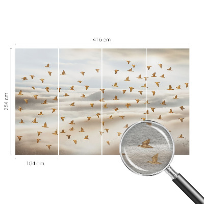 Premium wall mural for bedroom with a birds-in-flight design