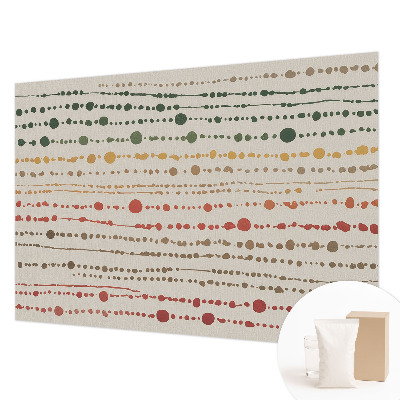 Decorative wall mural for living room with a colorful dot pattern