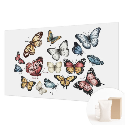Non-woven wall mural with a paradise butterflies design