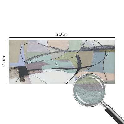 Non-woven photo wallpaper with a pastel lines design