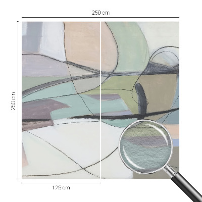 Non-woven photo wallpaper with a pastel lines design