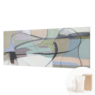Non-woven photo wallpaper with a pastel lines design