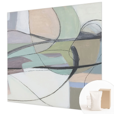 Non-woven photo wallpaper with a pastel lines design
