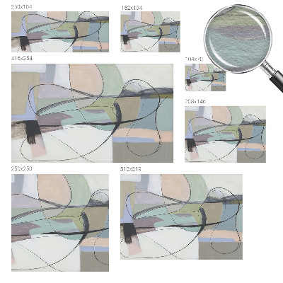 Non-woven photo wallpaper with a pastel lines design