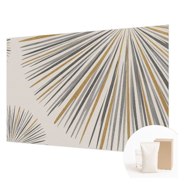 Wall mural with a geometric fan pattern