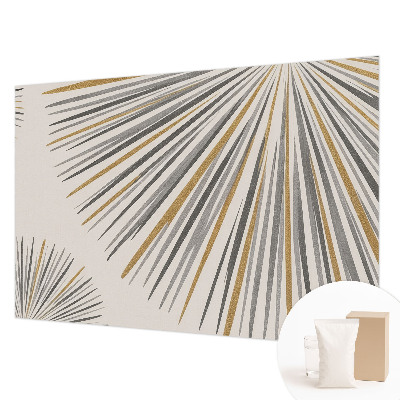 Wall mural with a geometric fan pattern