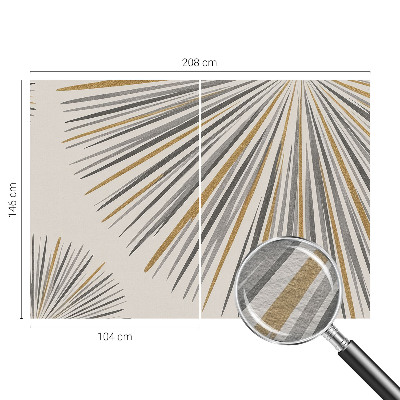 Wall mural with a geometric fan pattern