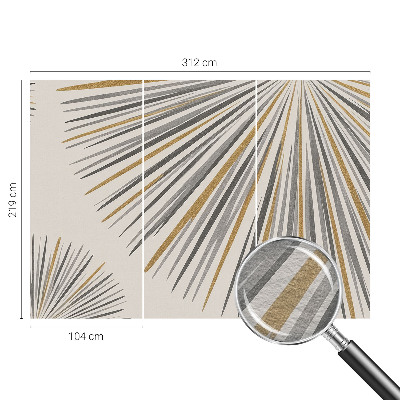 Wall mural with a geometric fan pattern