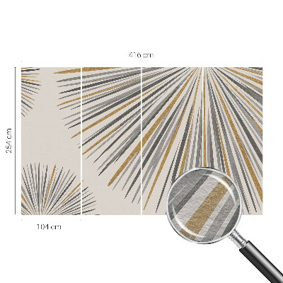 Wall mural with a geometric fan pattern